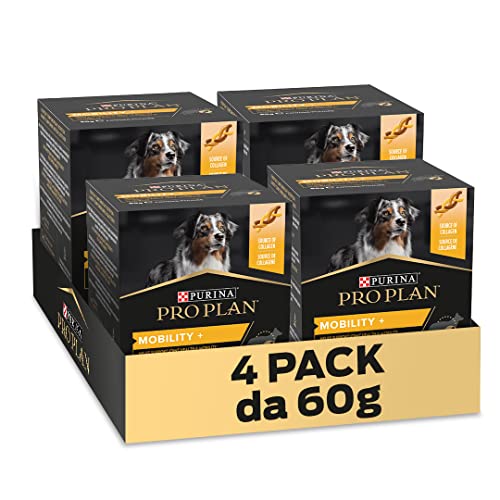 PURINA PRO PLAN Mobility + Supplement per Cani Adulti fonte di Collagene 4 Confezioni da 60g