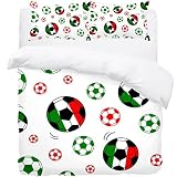 RATGDN Italian Football Color Pattern Duvet Cover Set, Bedding Sets with Zipper Closure,1 Duvet Cove