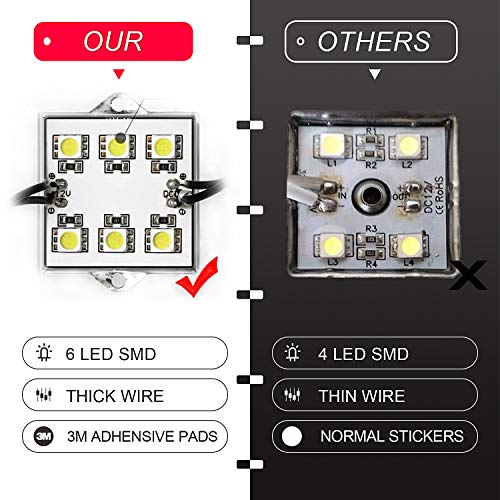 White LED Truck Pickup Bed Light Kit, 8 PCS 48 LEDs Rock Lighting Kits IP68 Waterproof LED Lighting Set with Switch for Car, Side Marker, Foot Wells, Rail Lights