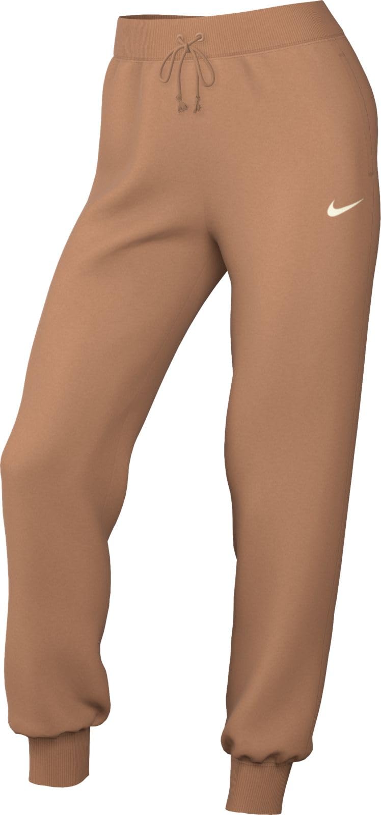 NIKE DQ5688-225 W NSW PHNX FLC HR Pant STD Pants Women's Amber Brown/SAIL Size S