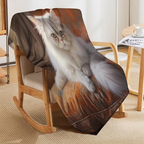 Couverture chat 3D impression flannel, le cadeau idéal pour lit - 8