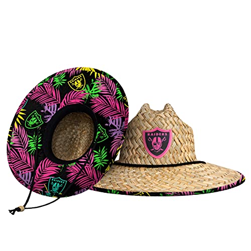 Image of FOCO Men's NCAA College Team Logo Floral Straw Sun Hat