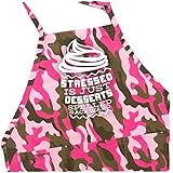 ApronMen, Stressed Desserts BBQ Grill Adjustable Apron for Men, Pink Camo, One Size