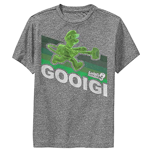 Nintendo Kid's Gooigi Retro T-Shirt, Charcoal Heather, Medium #TOP25