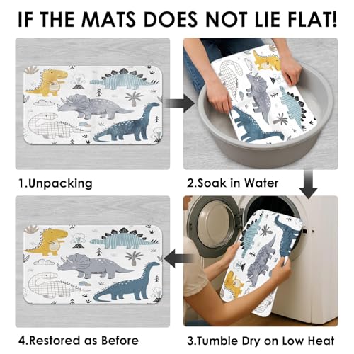 ArtSocket Dinosaur Bathroom Set with Shower Curtain and Rugs Accessories, Cute Kids Dino Dragon Shower Curtain, Kids Dinosaur Bathroom Decor 4 Pcs by ArtSocket - Used condition - Image 7