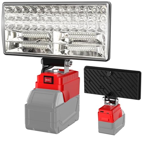 8\" Cordless LED Work Light for Milwaukee M18 Battery, Two Levels Adjustable LED FloodLight up to 90W 5400 Lumens with Type-C ï¼† USB Charging Port, Portable Work Light for Camping, Outdoor(No Battery)