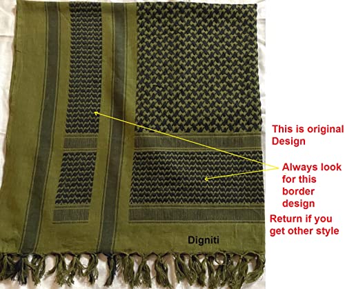 Image of Commando Army Scarf - Shemagh Military Combat Camouflage Afgani Patka for Men Women - Cotton, Green Unisex Multi-Purpose NCC Scarf