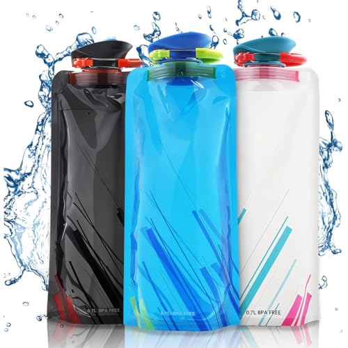 Image of Zibuyu Water Pouch 700ml, Running Bottle For Hiking, 3Pcs | Quick-Release Buckles, Leak-Resistant Carry, Soft Construction, Refillable Design for Running and Hiking