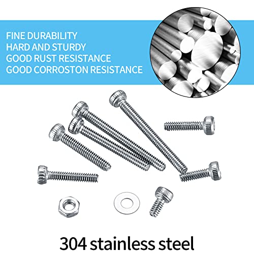 410 Piece M2 Hex Socket Screw Set, 304 Stainless Steel Hex Head Machine Screws Nuts and Washers Assortment with Allen Wrenches - Image 3