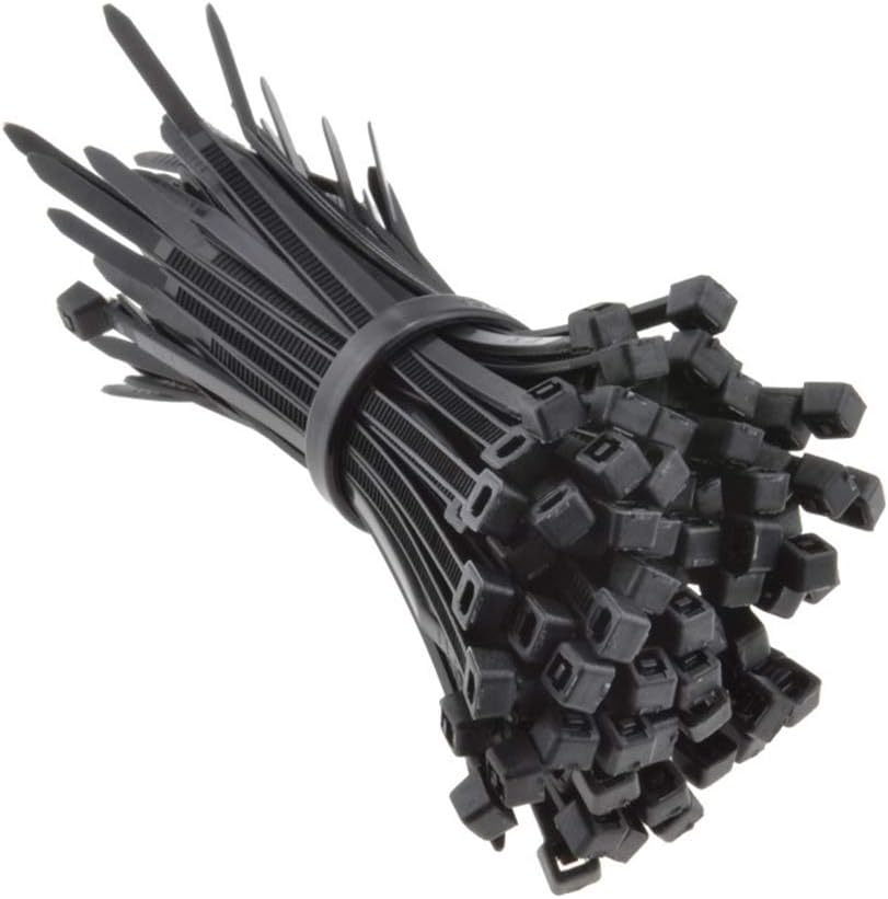 Releasable/Reusable Cable Ties (3.6mm x 100mm) Pack of 100, UL Approved, Perfect for Tidying Computer & Network Cables, Plant Support, Wrap DIY, Drain Snake, Gardening, Office (Black)