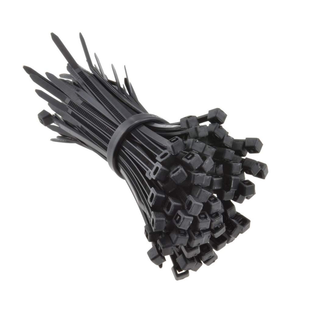 Releasable/Reusable Cable Ties (3.6mm x 100mm) Pack of 100, UL Approved, Perfect for Tidying Computer & Network Cables, Plant Support, Wrap DIY, Drain Snake, Gardening, Office (Black)