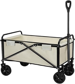Outdoor Cart Outdoor Camper Camping Cart Foldable Camping Trailer Picnic Cart Portable Shopping Trolley Multi-Function Cart Multi-Purpose CartsBlack
