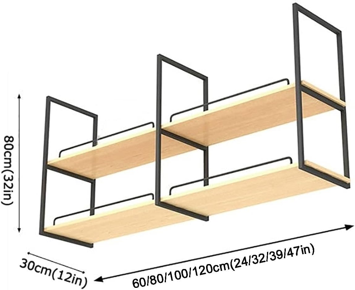 Ceiling Wine Rack - Hanging Wine Rack, Wine Bottle Rack, Solid Iron Wood Home Wine Rack, Multifunctional Hanging Wine Display Rack, Simple Bar Ceiling Hanging Shelves (Size: 80 * 30 * 80cm)