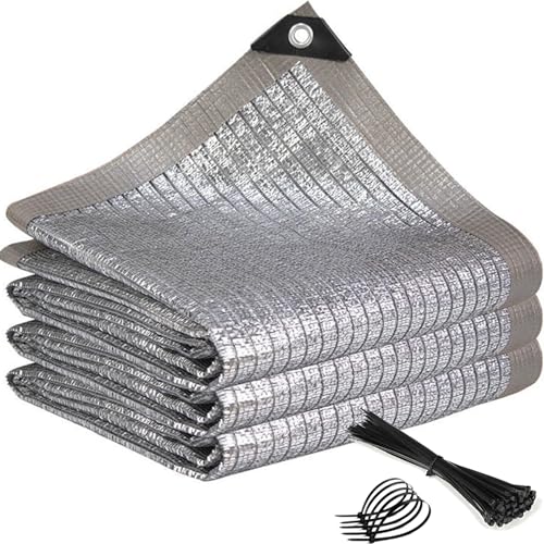 Tela de aluminio UV 75% reflectante antidesgarros para pérgolas, jardín y patio reforzado con ojales (2 x 4 x 5 m, 5 x 6 m, 4 x 19 m)