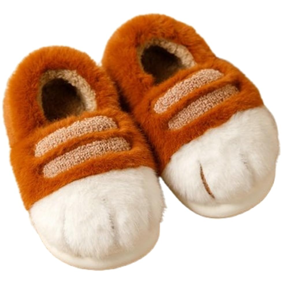 EMGILL Toddler Girls Boys Slippers Adorable Cat Paw House Outdoor Shoes Fluffy Platform Slippers Bedroom Soft Non-slip Shoes