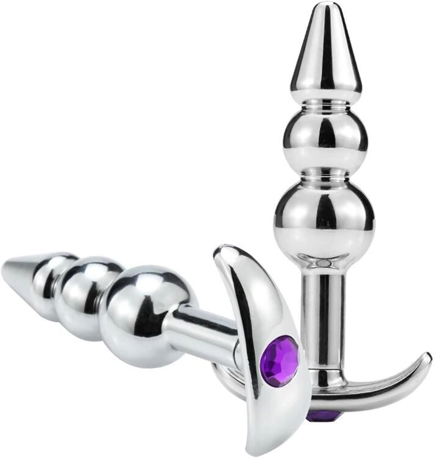 Wearable Beaded Butt Plugs for Men and Women 4Pcs Metal Anchor Pointed Butt Plugs Set Adult Sex Toys