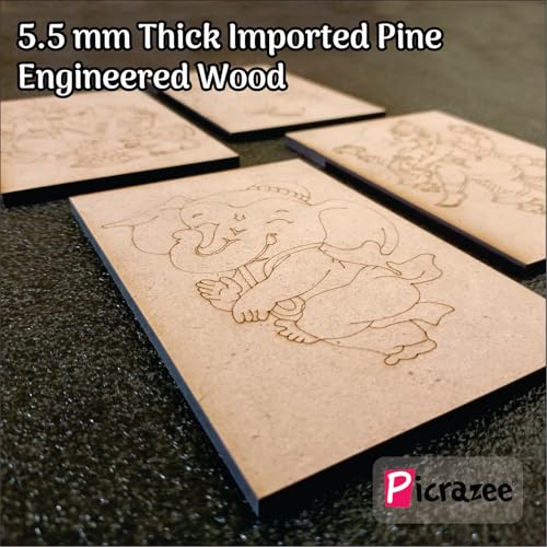 Image of PICRAZEE DIY Art & Craft Wooden Painting Kit for Kids | 4 Premaked Ganesha MDF Board Painting Set with 6 Colors, 2 Brushes, Palette and Stands | Drawing & Coloring Activity Set for Home, and Gifting