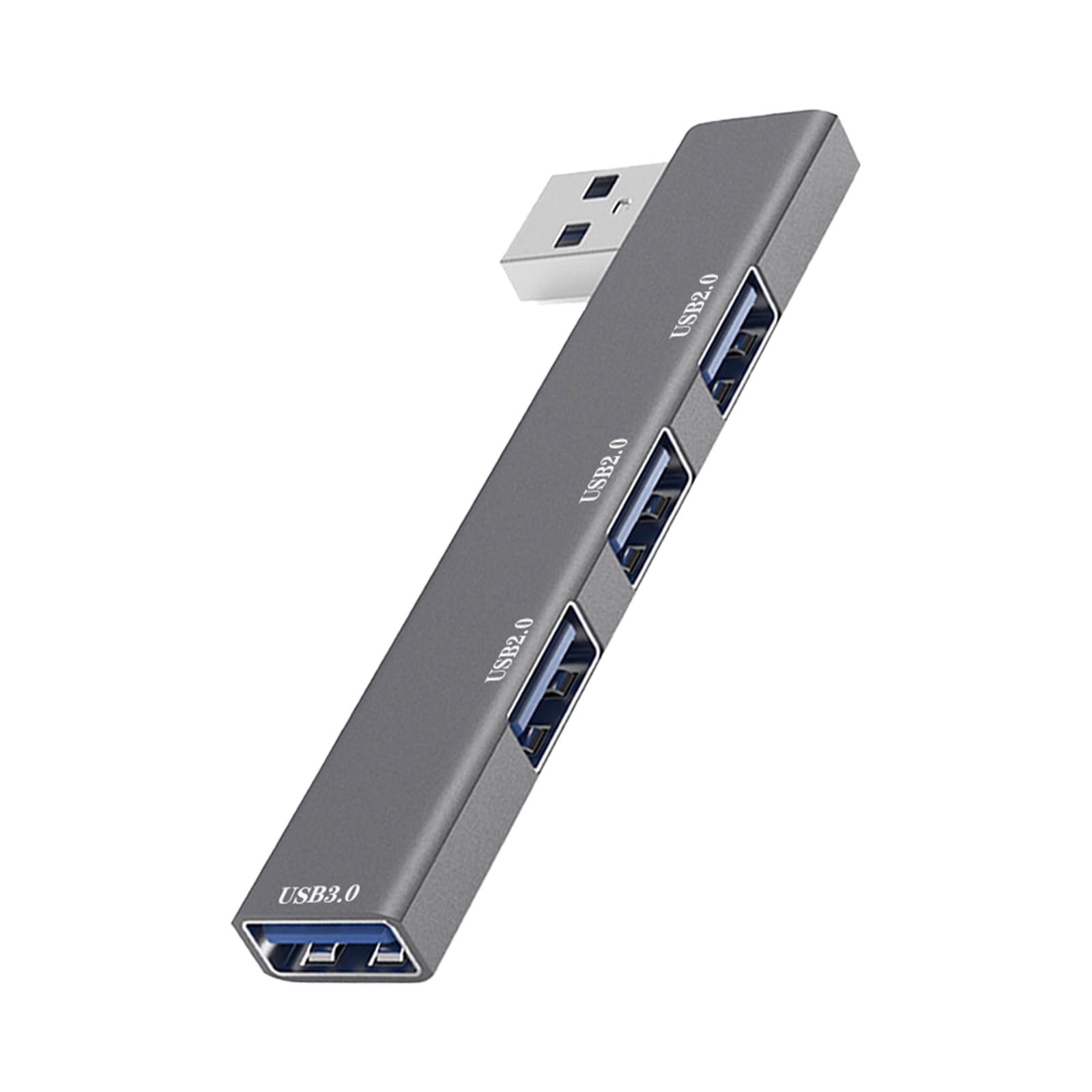 Leloco 4-Port USB Hub 3.0 mit Mehreren, USB Adapter Mehrfach Verlängerung Adapter für Laptop, MacBook, Desktop-PC, Flash-Laufwerk, Drucker, Tastatur, Mäuse Headset PS 4 usw(Rechts)
