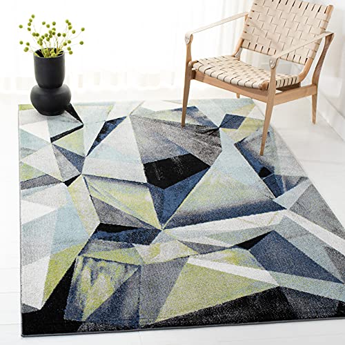 Tapete decorativo SAFAVIEH 90x63 pulg gris y azul