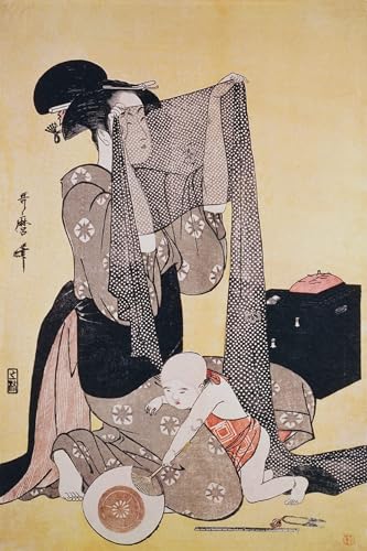 Tableau Serpent et Lézard par Kitagawa Utamaro pour Décoration de Chambre Zen