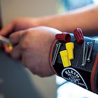 Vista 4 de Klein Tools 55895 Magnetic Wristband, Tradesman Pro Tool Wristband Holds Wire Connectors, Screws, Nails, Drill Bits, With Breathable Mesh