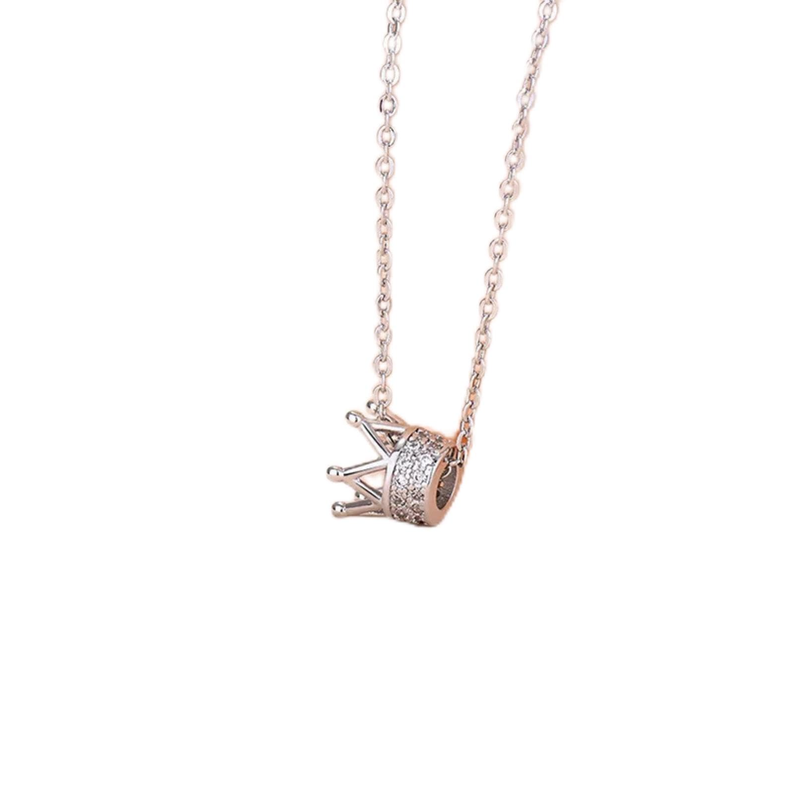 muruisi@ collar colgante Collares de gargantilla de corona de color plateado para mujeres temperamento clavícula coreana simple joyería regalos Regalos de cumpleaños