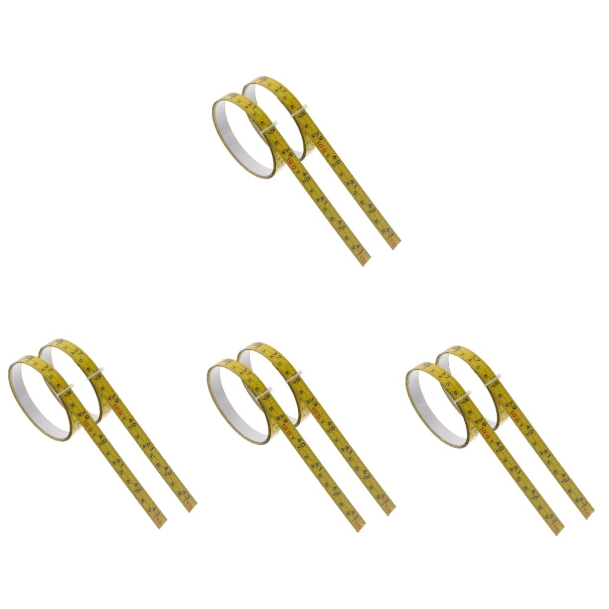 Lurrose 4 Ensembles Ruban À Mesurer Auto Adhésif Règle Collante Pour Établis Et Bricolage Ruban De Mesure Acier Durable 2 Pièces * 4
