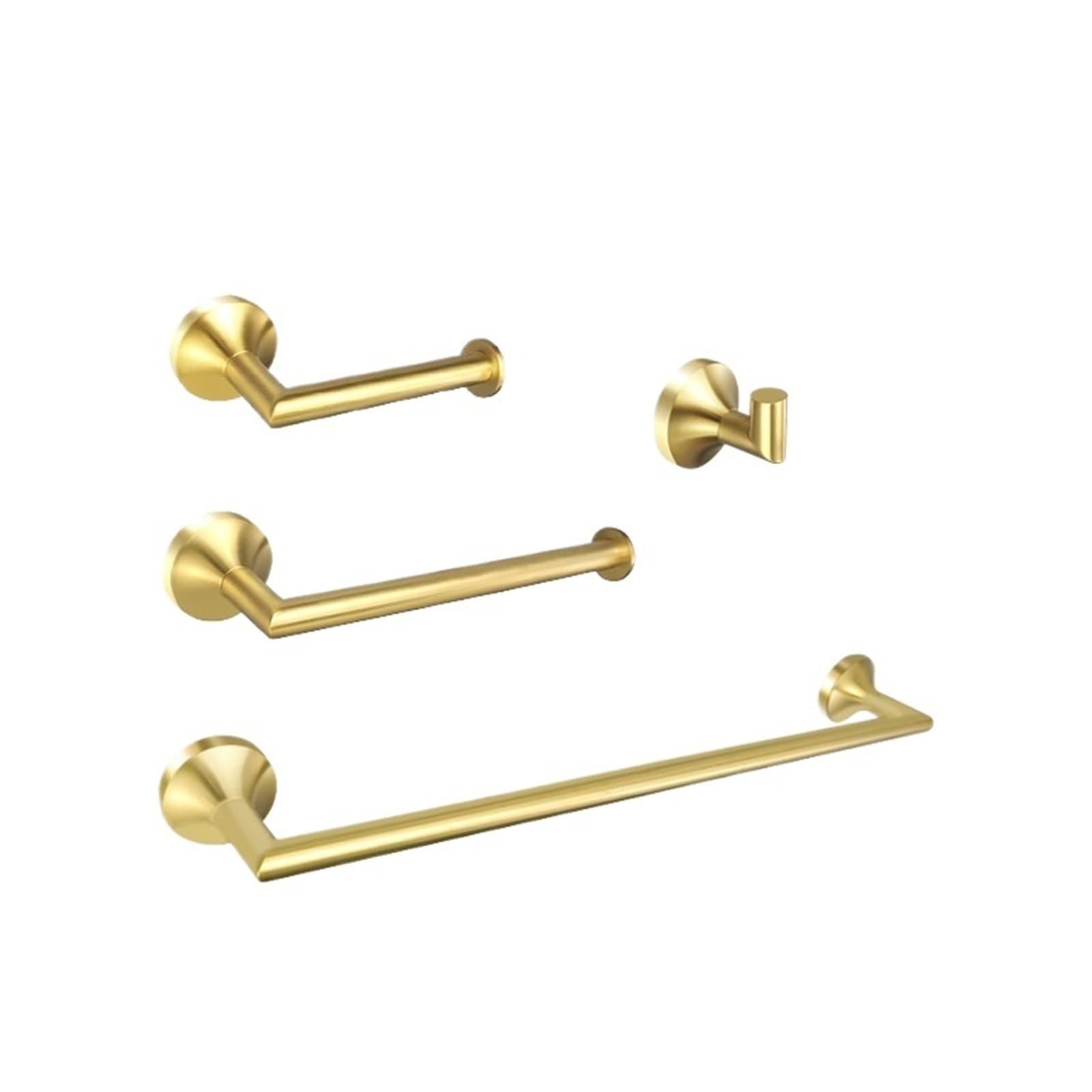 Wieszak na ręczniki i papier toaletowy do łazienki, wieszak na ubrania ze stali nierdzewnej, wieszak ścienny, wieszak na ubrania(Gold 4 PCS Set)