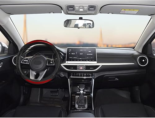 Miniatura 3 de GIANT PANDA Funda de volante para Kia Soul, Sportage, Forte, Optima, Telluride (tamaño estándar rojo de panal 3D)