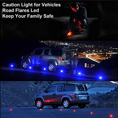 Image of Emergency Strobe Lights,Roadside Safety Beacon LED Road Flares Flashing Warning Light with Strong Magnetic Base for Car Truck Boats(Blue)