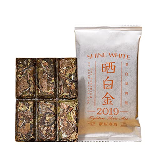 Teasbank Organic White Tea-Natural Chinese Tea Gift-2019 Aged Old White Tea Leaf-White Tea Bricks(180G/6.3Oz) #TOP1