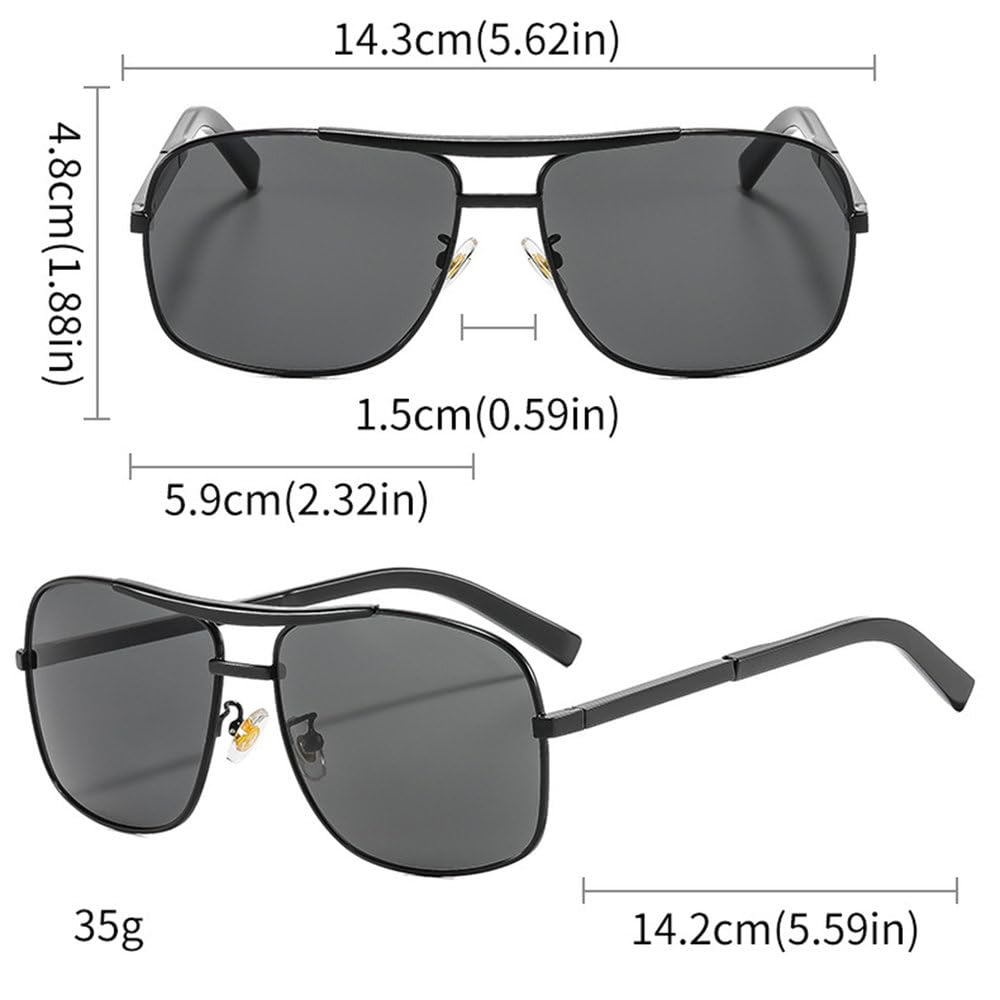 Stylowe okulary przeciwsłoneczne z polaryzacją i filtrem UV400 w dużych oprawkach dla mężczyzn, do jazdy w terenie i na wycieczki.