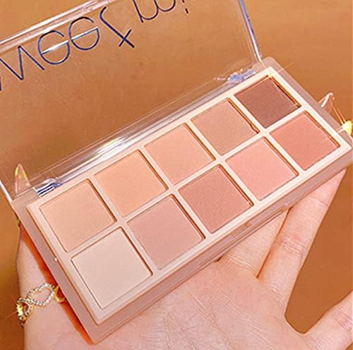 Go Ho 10 Colors Eyeshadow Palette,All Matte Nude Eyeshadow Makeup,High Pigmented Shades,Naturing-Looking,High Pigment Waterproof Cool Eye Eyeshadow Palette,05