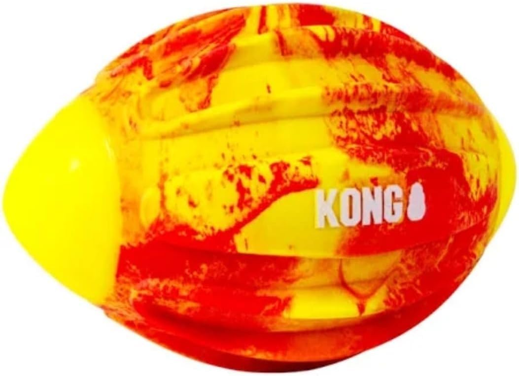 Kong Sport FlexBall: Juguetes duraderos y hinchables con chirrido y nervaduras fáciles de agarrar para Perros (Medio (fútbol))