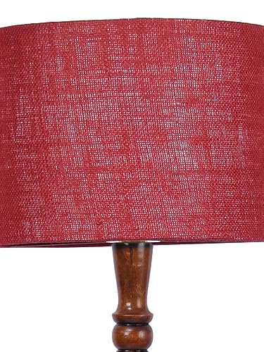 Image of Devansh Maroon Jute Wooden Floor Lamp -12