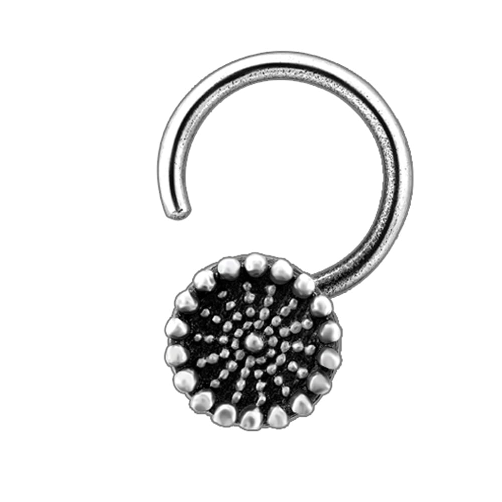 AVNI 925 Oxidised Silver Classic Nose Pin | Nose Pin For Women & Girls | With Certificate of Authenticity and 925 Stamp | 6 Month Warranty*