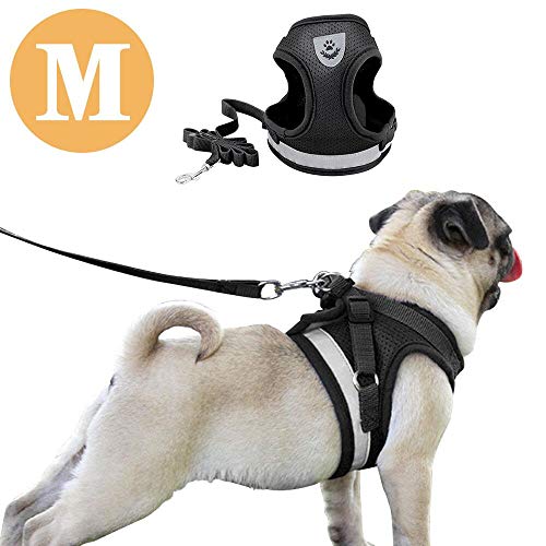 DAMIGRAM Pettorina Regolabile Animali e Riflettente, Pettorina Gilet Morbido Imbottito Petto Traspirante Super-Comoda per la Corsa, Passeggiate, Jogging (M)