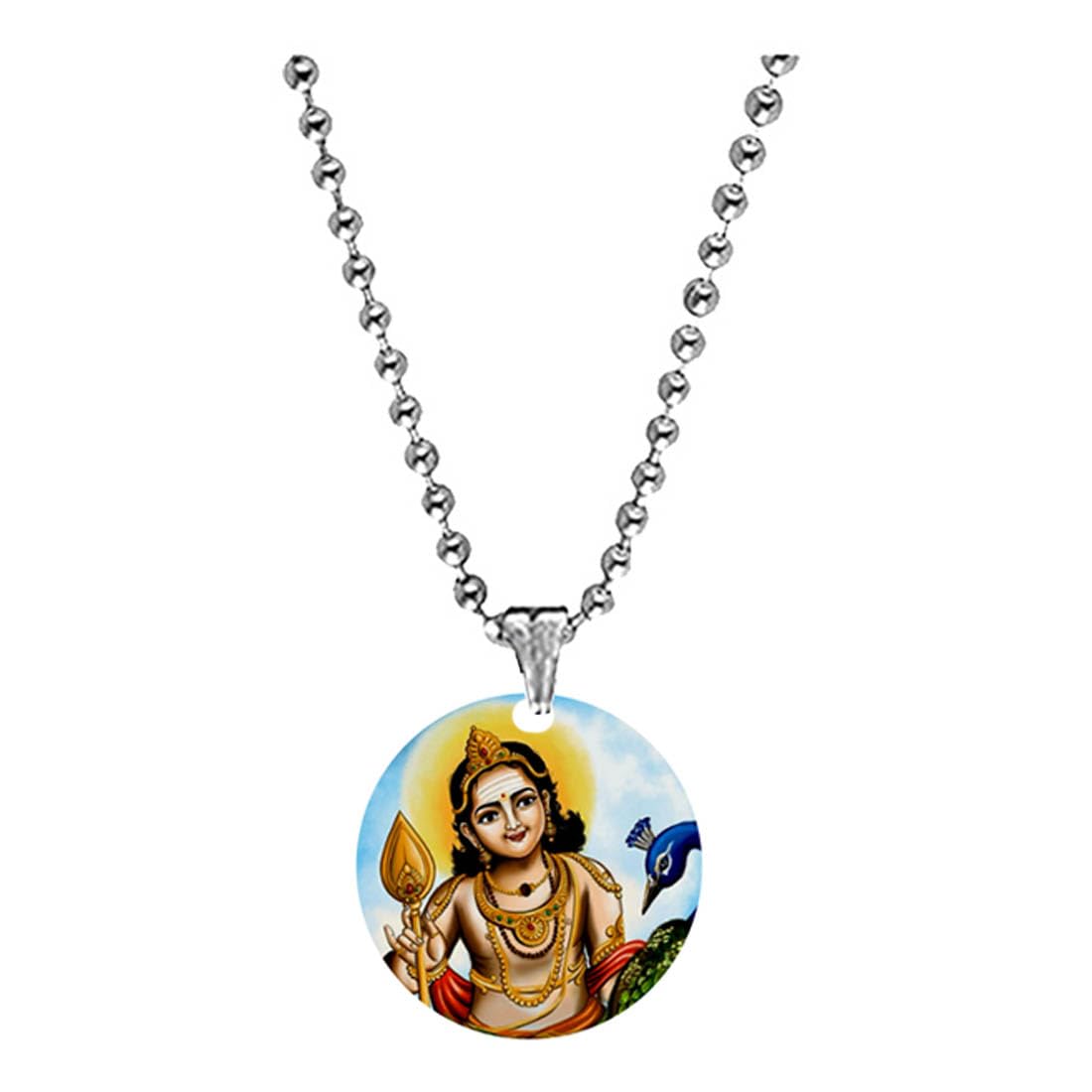 abhiora fashion Lord Bal Murugan Swami Bead Chain Acrylic Religious Pendant for Men Women Spiritual Devotional Jewelry Lightweight Daily Wear Gift-picture-27