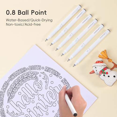 Image of Black Glitter Gel Pens Compatible with Cricut Maker 3 /Maker 4 /Maker /Explore 3 /4 /5 /Air 2 /Air, 7 Pack Medium Point Pens for Writing Drawing DIY Crafts