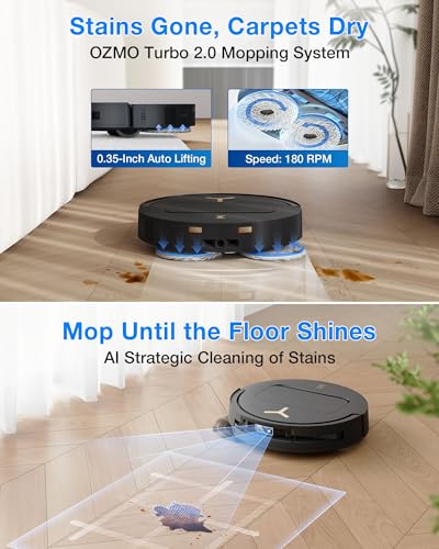 Image of ECOVACS DEEBOT T50S PRO Omni Robot Vacuum and Mop, 25,000 Pa Suction, ZeroTangle 3.0 Anti-Tangle, TruEdge 2.0 Extendable Brush & Mop, AIVI 3D Obstacle Avoidance, Auto Mop Wash & Dry, Self-Emptying
