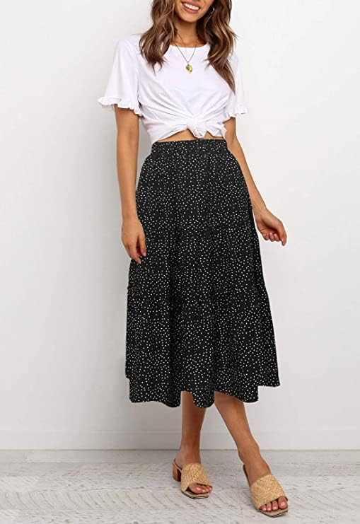 MEROKEETY Women's Boho Leopard Print Skirt Pleated A-Line Swing Midi Skirts - Image 4