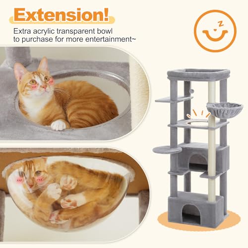 Árbol para gatos PEQULTI 68'' para gatos grandes gris miniatura 3