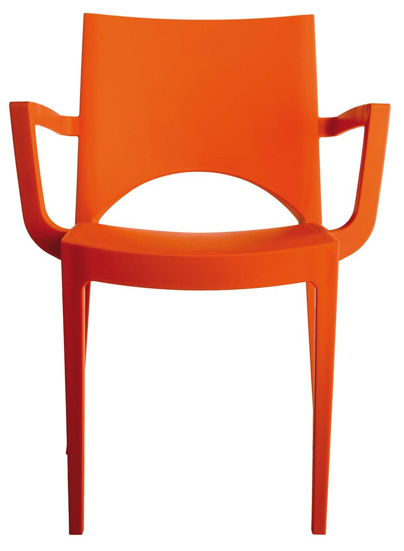 GRAND SOLEIL upon Paris poltrona impilabile, in polipropilene, arancione, 51 x 58 x 80 cm