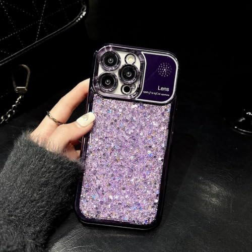 Étui de téléphone brillant violet iPhone 13 Pro Max chic et robuste
