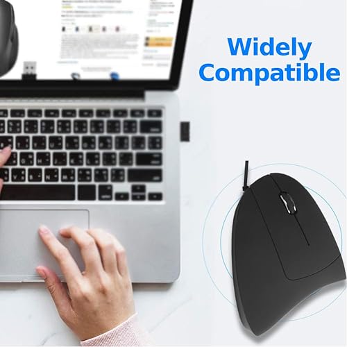 Miniatura 2 de Ratón de mano izquierda con cable, ratón vertical de mano izquierda, mouse ergonómico vertical 80012001600DPI USB ratón óptico, fácil de usar. (mano