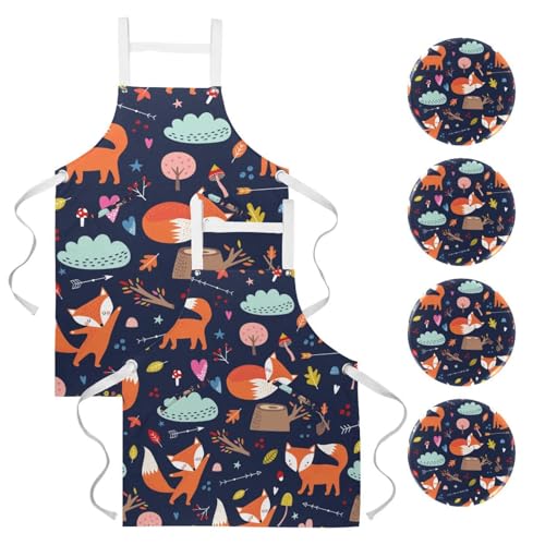 Tablier de cuisine lot de 2 tablier de serveuse pour restaurant et bar