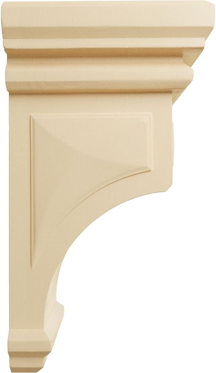 Ekena Millwork CORW07X07X14WFMA Jumbo Woodruff Wood Corbels, 7"W x 7 3/4"D x 14"H, Maple