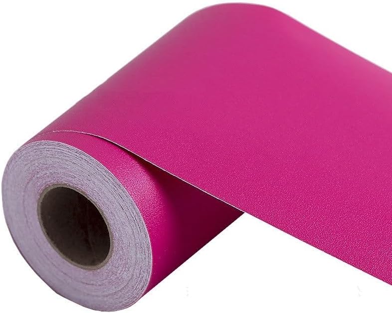 Wallpaper Borders, 5M Self Adhesive PVC Waist Line Pure Color Wallpaper Waterproof Background Wall Border Baseboard Sticker Decal Home Decoration(Glamour Red,20CM Height)