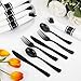 Supernal 120 Pack Black Plastic Silverware,Rolled Silverware Disposable,Pre Wrapped Cutlery Set with Napkin,Plastic Utensils Heavy Duty, Rolled Black Cutlery