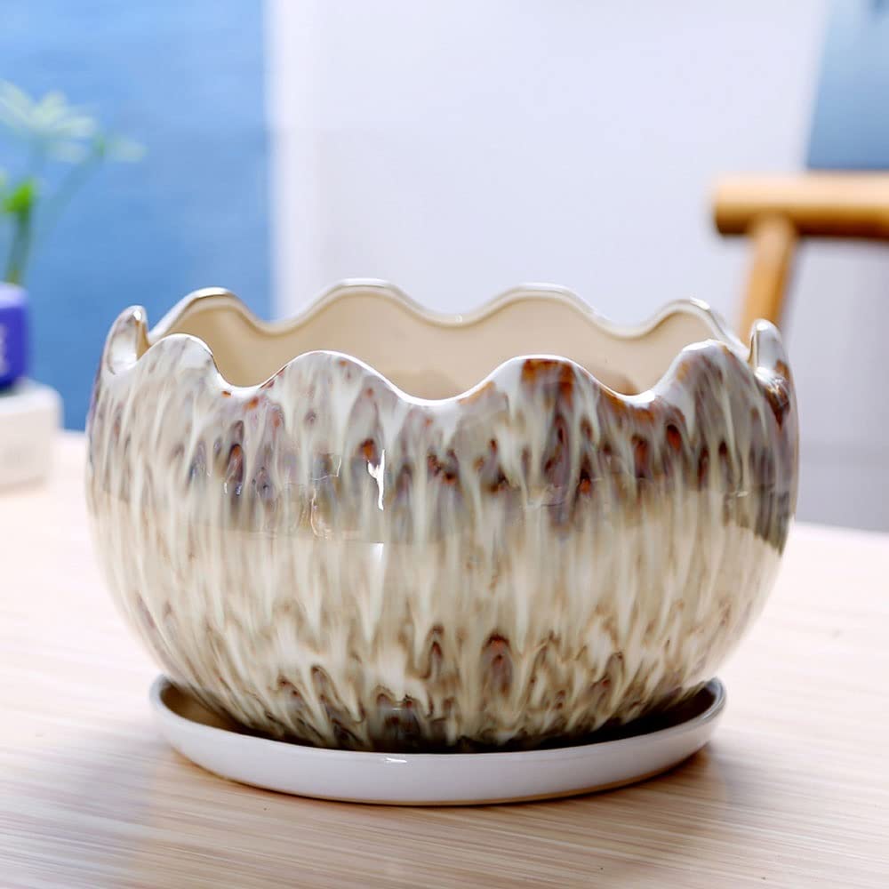 Doniczka Kreatywna okrągła ceramiczna doniczka Prosta doniczka Minimalistyczna sukulentna zielona roślina doniczkowa do ogrodu domowego balkonowa ozdoba ozdobna,